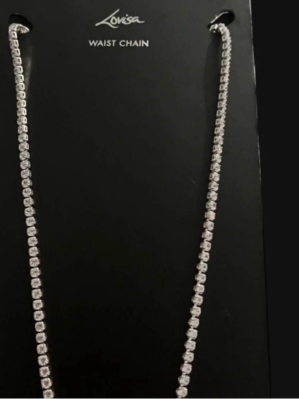 Y2K, Edgy look,Lovisa Silver Rhinestone Waist Chain